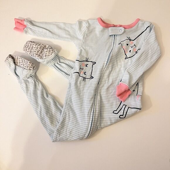 Carter's Other - Carter's Cats Cotton Pajama PJs 1 pc Toddler Girl Sleeper Footie - 12 Month